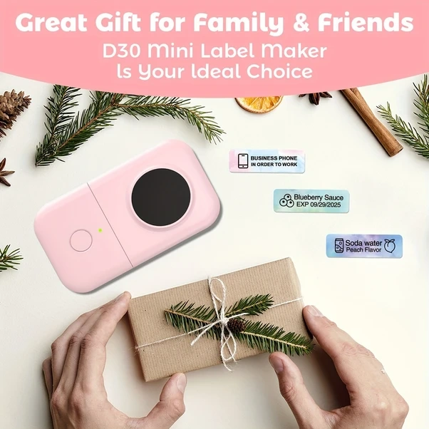 Gateesat Phomemo D30 Yeşil Taşınabilir Etiket Yapıcı Makinesi Lcd Ekran Şarj Edilebilir Akıllı Telefon Uyumlu