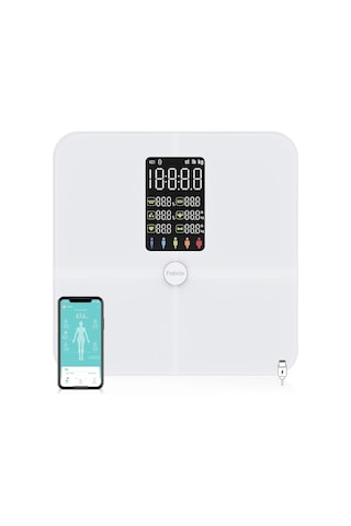 Fitsmart Plus Bluetooth Çok Fonksiyonlu Yağ Ölçer Akıllı Tartı Beyaz