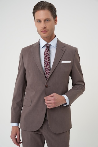 Efor Slim Fit Esnek Çift Yırtmaç Yelekli Düz Klasik Vizon Takım Elbise Tk 901 Vizon