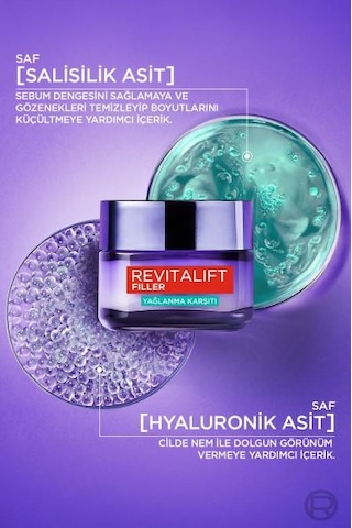L'Oréal Paris Revitalift Filler Yağlanma Karşıtı Su Bazlı Nemlendirici Jel Krem 50 ML