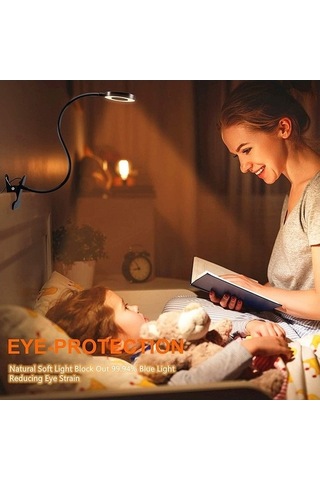 Dancemonkey Klipsli Okuma Işıkları 3 Renk Modları İle 48 Led Usb Masa Lambası 10 Parlaklık Seviyeli 360 Esnek03 2 2