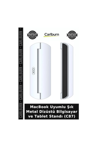 Macbook Uyumlu Şık Metal Dizüstü Bilgisayar Ve Tablet Standı C87 Cihaz Tutucu Masaüstü Stant