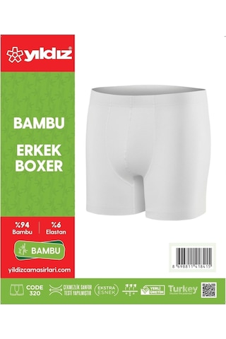 3'Lü Beyaz Bambu Erkek Boxer 320 001