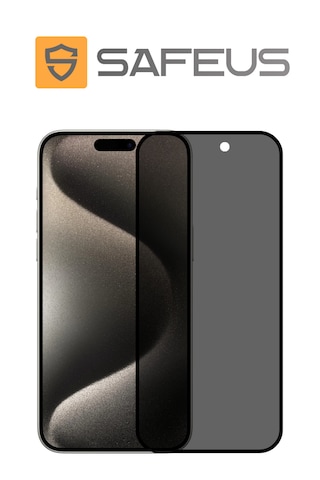 Safeus Tam Kaplayan Hayalet Parmak İzi Bırakmayan Safir Ekran Koruyucu Cam iPhone Apple 15 Pro Max Uyumlu İle