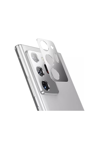 Samsung Uyumlu Galaxy Note 20 Ultra 3D Metal Kamera Lens Koruyucu Gümüş