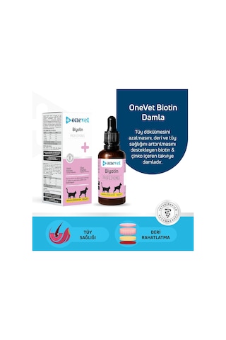 Onevet Biotin Damla 50 Ml Kedi Ve Köpekler İçin Deri Ve Tüy Sağlığı Tamamlayıcı Vtamin Takviyesi Şurup