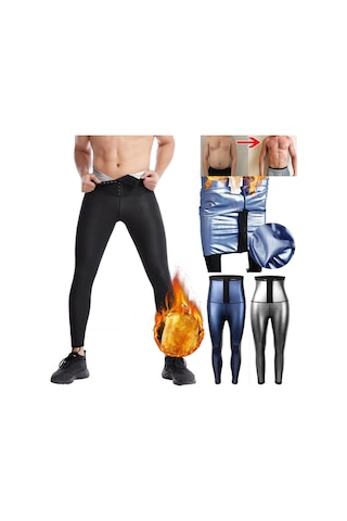 Mistirik Sauna-tayt Model  Termal Sauna Agraflı Spor Tayt SiYAH