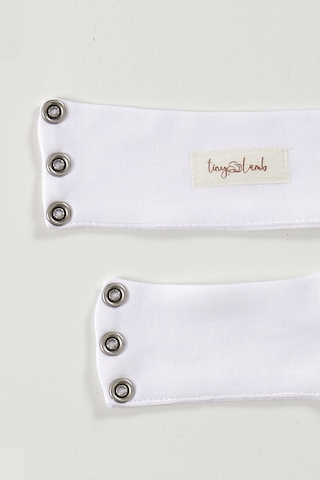 Tinylamb Bebek Bodysuit Beyaz Renk Uzatma Aparatı 2 Adet Kısa Ve Uzun %100 Pamuk 9.5mm Çıtçıtlı Beyaz