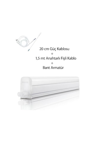 Philips 4W Anahtarlı Linea Led Bant Armatür 6500K Beyaz 32.4 Cm Beyaz