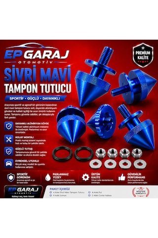 Universal Bütün Araçlara Uyumlu Sivri Mavi Tampon Tutucu Sportif Ve Güçlü Görünüm -