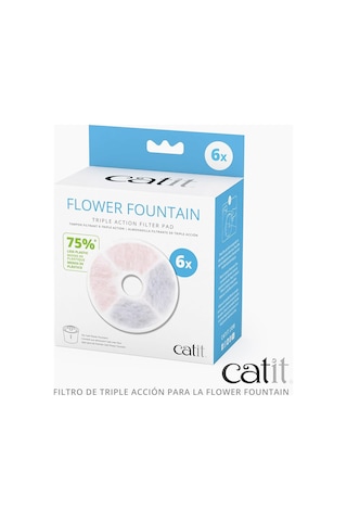 Catit Triple Action Filtre Çerçevesiz, Catit Çiçek Çeşmesi İçin Filtre, 6&apos Lı Paket