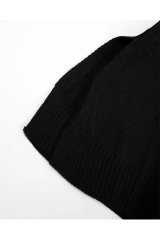 Kadın Siyah Luisvuitton Uzun Kollu Triko Elbise Siyah