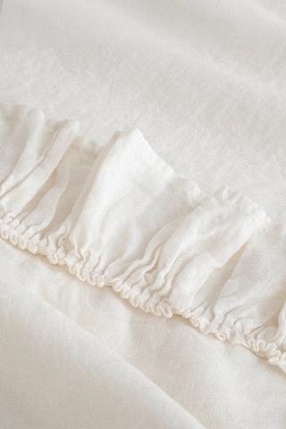 Ecocotton Miranda Krem Çift Kişilik Keten Nevresim Takımı Krem