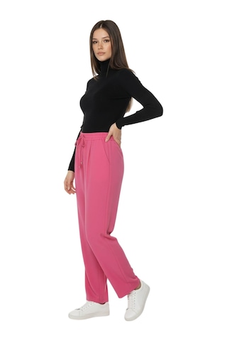 Kadın Lastikli Boru Paça Pantolon 45053 Fuşya