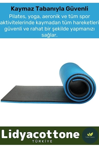 Çift Taraflı Kaymaz Silinebilir İz Yapmaz Yoga Minderi Özel Konfor Modeli 6,5mm Mat Çok Renkli