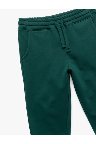 Koton Pamuklu Beli Lastikli Şardonlu Jogger Basic Eşofman Altı Yeşil 7wkb40010tk