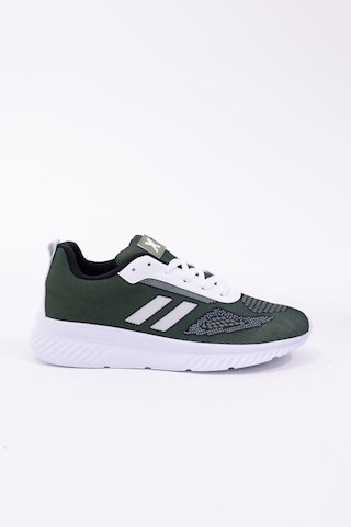 Dijital Baskılı Unisex Yeşil Sneaker - Beyaz Desenli Günlük Ayakkabı Yeşil-beyaz