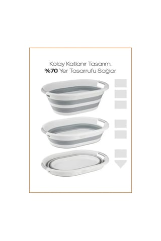 Katlanabilir 26 Lt Çamaşır Selesi Dar Alanların Kurtarıcısı 40x55 Cm Beyaz