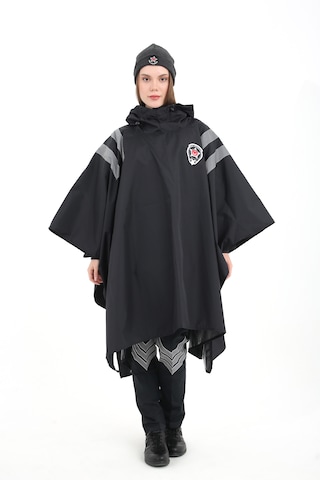 Özel Güvenlik Yağmurluğu Reflektörlü Su Geçirmez Panço Unisex Füme