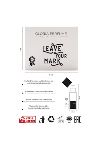 Gloria Perfume Leave Your Mark Erkek Parfüm Seti EDP GLR.20.012 60 ML
