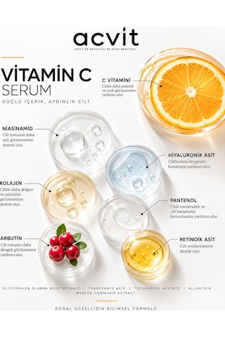 Vitamin C Serum 30 Ml Leke Karşıtı, Aydınlatıcı Ve Cilt Tonu Eşitleyici Bakım