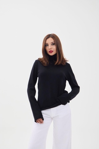 Suma 4214 Triko Düz Balıkçı Salaş-siyah