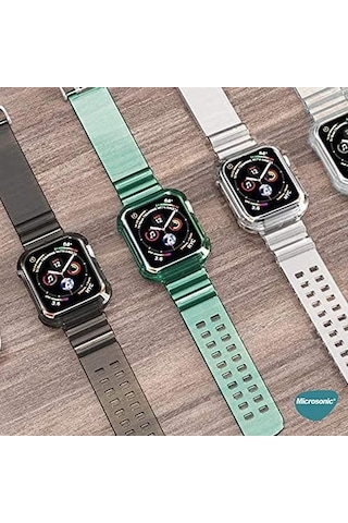 Apple Watch Series 3 38mm İçin Kordon Transparent Clear Band Yeşil