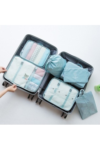 Dancemonkey 8 Parça Valiz Düzenleyici Seti Seyahat Saklama Çantası01 Altın Altın