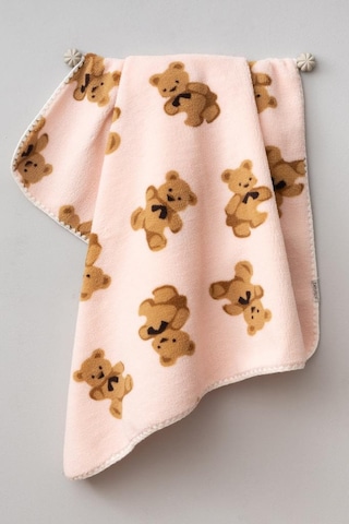 Bebitof Sevimli Ayıcıklar Desenli 90x100 Cm Peluş Bebek Battaniye Bbtf.pmb.95076 Pembe