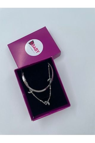 Xbaby İkili Kuş Gümüş Renk Çelik Kolye Gümüş