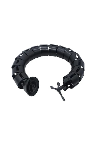 Yuvarlak Kablo Düzenleyici Masa Altı Omurga Kablo Kanalı Siyah