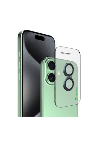 Buddıes Apple Uyumlu iPhone 16 / 16 Plus Kamera Lens Koruyucu Green Yeşil