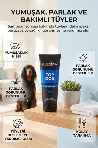 Animology Top Dog Conditioner Yumuşatıcı Ve Kıtık Açıcı Kedi Köpek Tüy Kremi 250 Ml