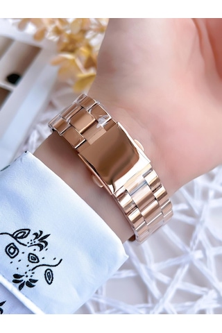 Ferro Rose Gold Renk İç Fonksiyonları Aktif 3 Atm Çelik Kordon Kadın Kol Saati Bf21072awt-c