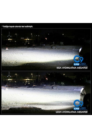 C9 Ultra White Led Xenon Soğutuculu Ön Far Ampulü 9400Lm 6000K H1