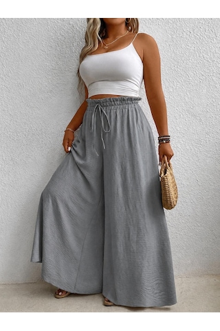 Tuzu Moda Kadın Pantolonu Lastikli Pantolon Yeşil