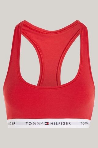 Tommy Hilfiger Kadın Marka Logolu Beyaz Elastik Bantlı Kırmızı Spor Sütyeni Uw0uw03820-xlg-7047 Kırmızı