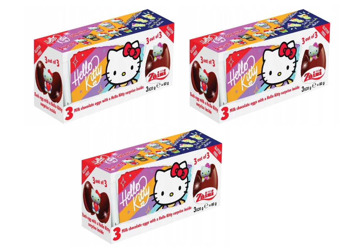 Zaini Hello Kitty Kuromi Sürpriz Çikolatalı Yumurta 3'lü 1 Paket