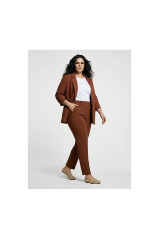 Hanezza Yeni Sarap Rengi Kadın Blazer Ceket Büyük Beden Takım Elbise Uyumlu Tarçın - 5553107 Tarçın