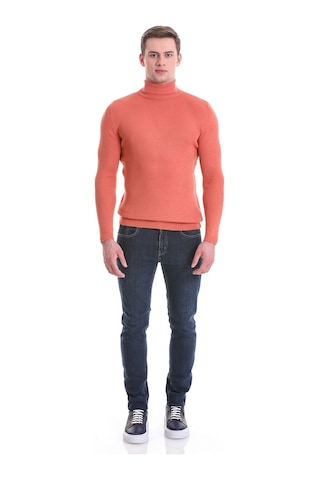 Hatemoğlu Somon Slim Fit Fitilli Balıkçı Yaka Yünlü Triko Kazak 34232023a0 Somon