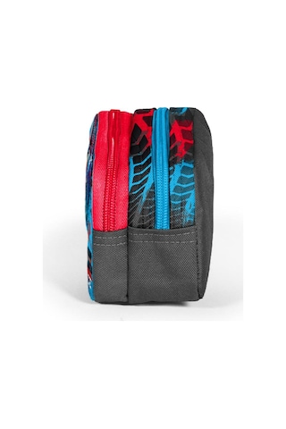 Coral High Kids Gri Mavi Yarış Arabası Desenli İki Bölmeli Kalem Çantası 12085