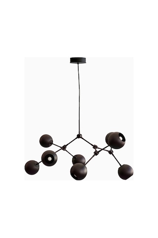 101 Copenhagen Drop Chandelier Globe Mini 5m Ayarlanabilir, Metal Küre Dekoratif Tasarım Avize Yanmış Siyah