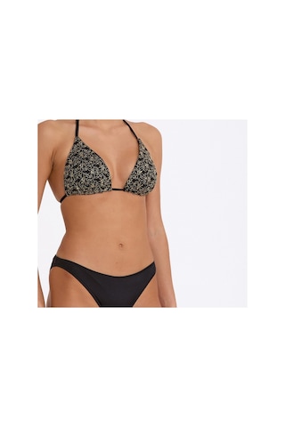 Argento Kadın Siyah Push-up Dolgulu Kaplı Boyundan Bağlamalı Üçgen Bikini Takımı Siyah