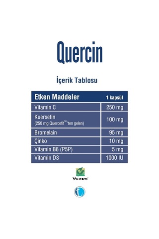 Tab İlaç Quertecin Fitozomal Kuersetin Bromelain 60 Kapsül Genel