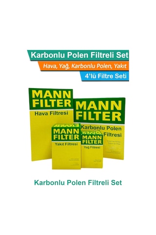 Citroen C5 1.6 Hdı Dizel Euro4 Mann Filtre Bakım Seti 2008-2012 Hava+yağ+yakıt+karbonlu Polen
