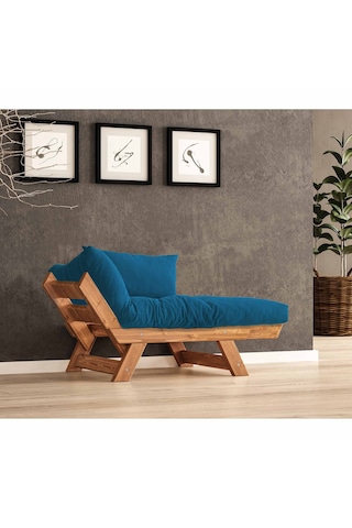 Woodesk Adalar Masif Tik-mavi Renk Berjer Cpt8156-140 Mavi