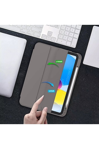 Apple Uyumlu iPad 11.nesil 11 İnç 2025 Kılıf Premium Kalem Bölmeli Uyku Modlu Kapaklı Smart Case Kapaklı Kılıf