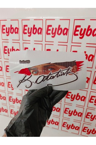 Mustafa Kemal Atatürk 20x8 Cm Araba Karavan Renkli Baskı Baskes Sticker Bsks29