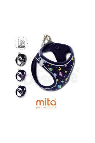 Mita Air Mesh Kedi Köpek Göğüs Tasması Çift Reflektörlü, Terletmeyen Space Çok Renkli