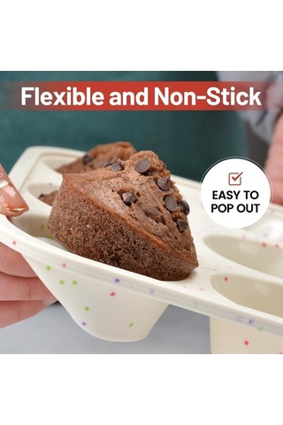 Novahub Silikon Muffin Kalıbı, 7/12 Kupa, Yapışmaz, Dayanıklı, Renkli, Fırın, Mikrodalga Uygun, Ev Mutfakı İçin Çok Renkli